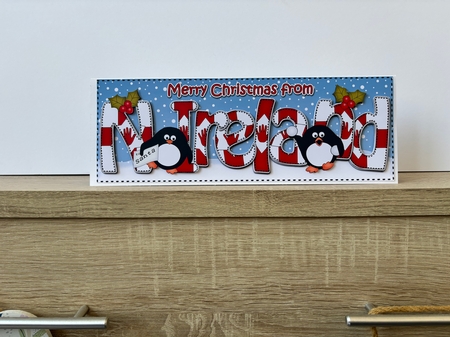 Large DL Merry Christmas from N IRELAND 3D decoupage  by Hayley Griffiths
