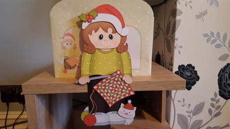 3D On the Shelf Card Kit -  Little Christmas Crochet Lady by Hayley Griffiths