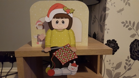 3D On the Shelf Card Kit -  Little Christmas Crochet Lady by Hayley Griffiths