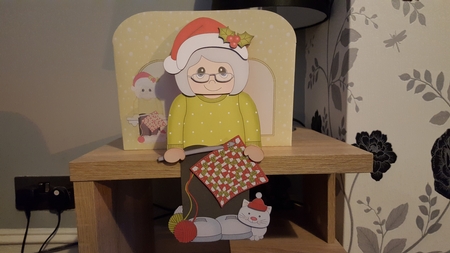 3D On the Shelf Card Kit -  Little Christmas Crochet Old Lady by Hayley Griffiths