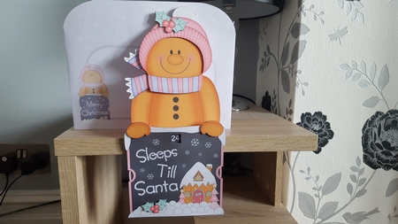 On the Shelf Sleeps Till Santa Card Kit - Jinge The Cute Little Christmas Gingerbread Man by Hayley Griffiths
