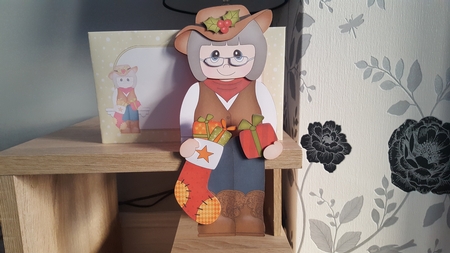 3D On the Shelf Card Kit - Christmas Line Dancer Cassidy is having fun at the Hoedown by Hayley Griffiths