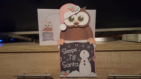 On the Shelf Sleeps Till Santa Card Kit - Christmas Little Hoot Owl by Hayley Griffiths