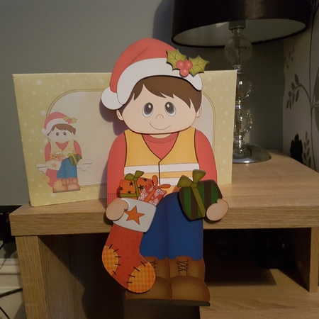 3D On the Shelf Card Kit - Christmas Workman Cortez is ready for work by Hayley Griffiths