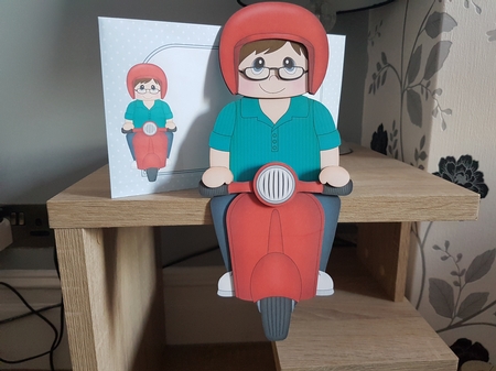 3D On the Shelf Card Kit - Tad Rides his Motor Scooter by Hayley Griffiths