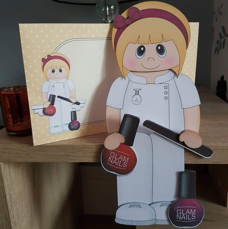 3D On the Shelf Card Kit - Little Glam Nails Nail Technician Kaycee by Hayley Griffiths