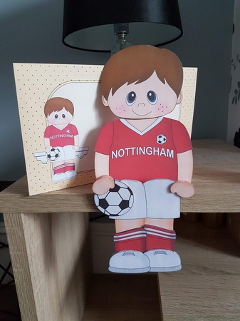 3D On the Shelf Card Kit - Little Footballer Eloy plays for Notttingham by Hayley Griffiths