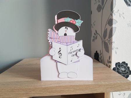 3D Shaped Christmas Card Kit  - Snowman Rio is Carol singing by Hayley Griffiths