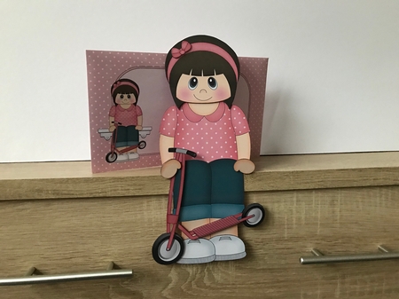 3D On the Shelf Card Kit - Shay has a Toy Scooter by Hayley Griffiths