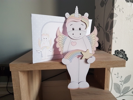 3D On the Shelf Card Kit - Cute Little Unicorn Rainbow by Hayley Griffiths