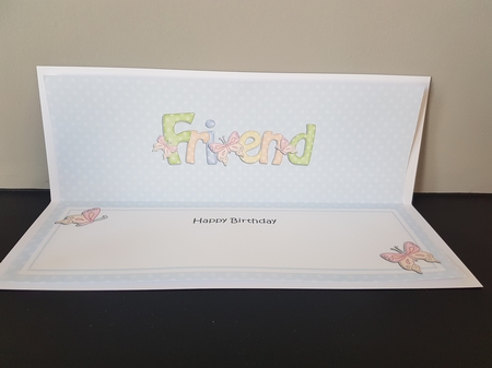 Large DL Happy Birthday FRIEND insert by Hayley Griffiths