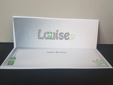 Large DL Happy Birthday LOUISE insert by Hayley Griffiths