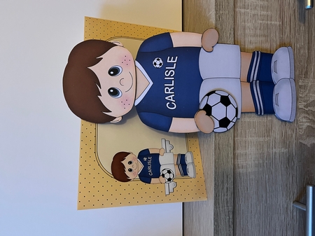 3D On the Shelf Card Kit - Little Footballer Jere plays for Carlisle by Hayley Griffiths