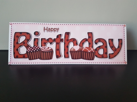 Large DL HAPPY BIRTHDAY 3D decoupage by Hayley Griffiths