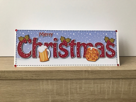 Large DL MERRY CHRISTMAS 3D decoupage  by Hayley Griffiths