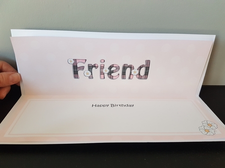 Large DL Happy Birthday FRIEND insert by Hayley Griffiths