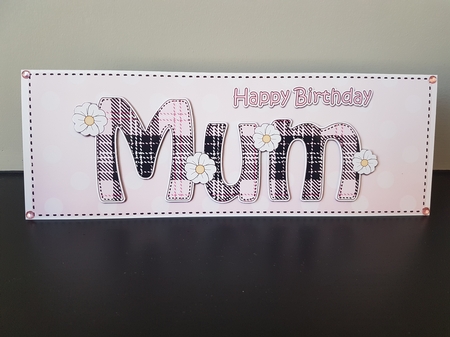 Large DL Happy Birthday MUM 3D decoupage by Hayley Griffiths