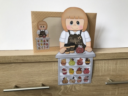 3D on the Shelf Card Kit - the Coffee Shop Lady Erica by Hayley Griffiths