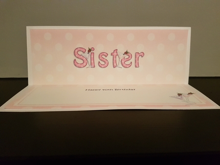 Large DL Happy 40th Birthday SISTER insert by Hayley Griffiths