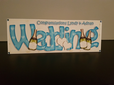 Large DL Wedding LYNDY & ADNAN card & 3D decoupage  by Hayley Griffiths