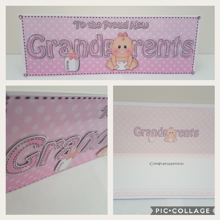 Large DL TO THE PROUD NEW GRANDPARENTS insert by Hayley Griffiths