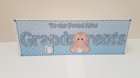 Large DL TO THE PROUD NEW GRANDPARENTS insert by Hayley Griffiths
