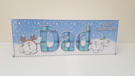 Large DL Merry Christmas DAD 3D decoupage  by Hayley Griffiths