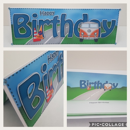 Large DL HAPPY BIRTHDAY 3D decoupage by Hayley Griffiths