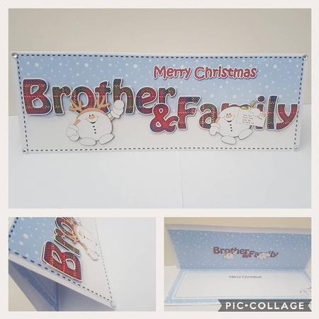 Large DL Merry Christmas BROTHER & FAMILY 3D decoupage by Hayley Griffiths