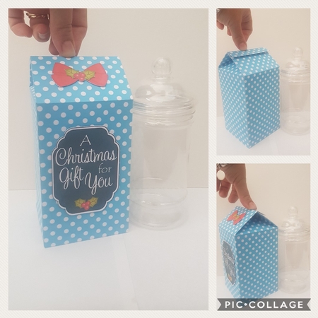 3D Christmas Spots Milk Carton Treat Box by Hayley Griffiths