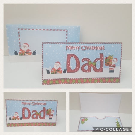 Merry Christmas DAD Money or Gift Wallet Card Kit by Hayley Griffiths