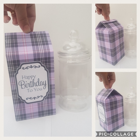 3D Tartan Milk Carton Treat Box Mini Kit by Hayley Griffiths