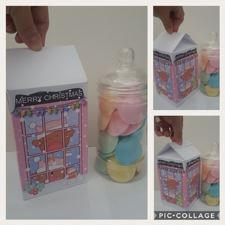 3D Christmas Phone Box Milk Carton Treat Box - Bobbin Robin by Hayley Griffiths