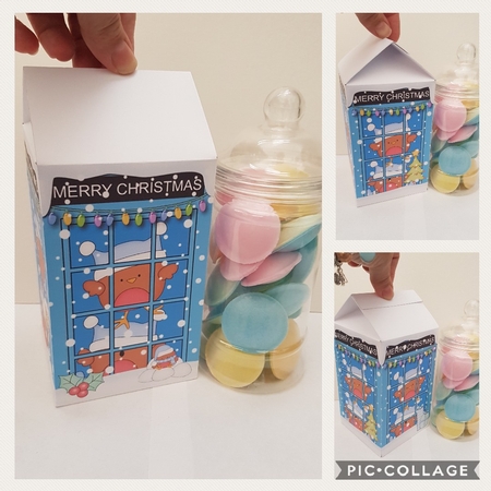 3D Christmas Phone Box Milk Carton Treat Box - Bobbin Robin by Hayley Griffiths