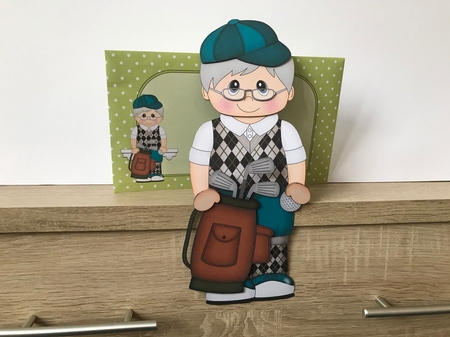 3D On the Shelf Card Kit - Old Man Syd plays Golf by Hayley Griffiths