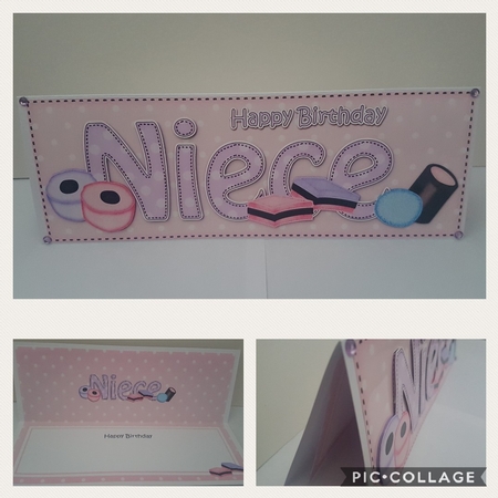 Large DL Happy Birthday NIECE 3D decoupage by Hayley Griffiths