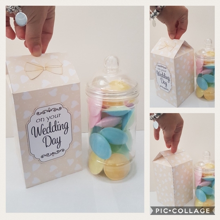 3D Wedding Hearts Milk Carton Treat Box Mini Kit by Hayley Griffiths