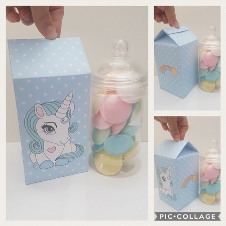 3D Milk Carton Treat Box - Cute Little Unicorn Blueberry by Hayley Griffiths