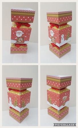 3D Large Christmas Cracker Box -  Santa has a Sack of Presents by Hayley Griffiths