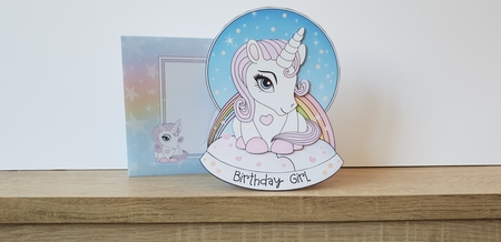 3D Shaped Rocking Card Mini Kit - Cute Little Baby Unicorn Sparkle by Hayley Griffiths