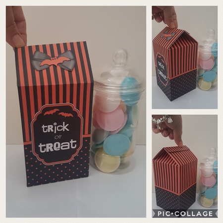 3D Halloween Spots & Stripes Milk Carton Treat Box by Hayley Griffiths