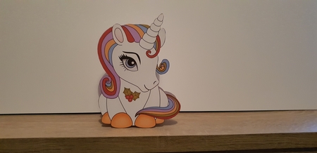 3D Shaped Christmas Card Kit - Cute Unicorn Rainbow by Hayley Griffiths