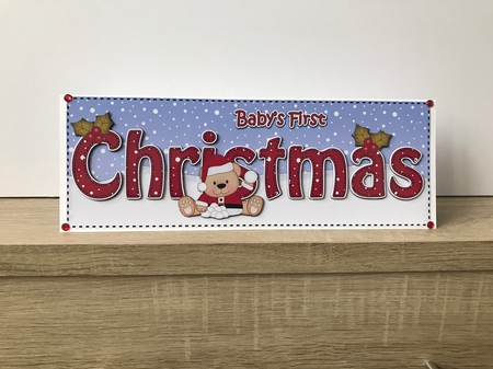 Large DL Babys First CHRISTMAS 3D decoupage  by Hayley Griffiths