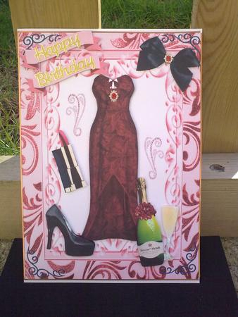Gorgeous Red Evening Dress with Black Ladies Accessories by Hayley Griffiths