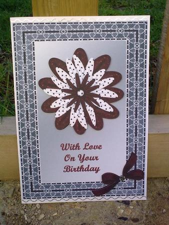 Red & White Flower in Black Lace Frame by Hayley Griffiths