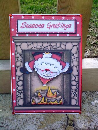 Santa in the Chimney Quick Card by Hayley Griffiths