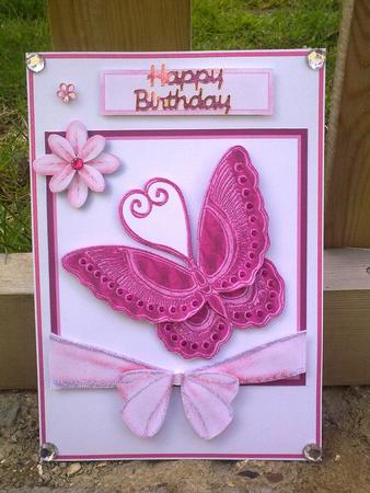 Pink Butterfly and Bow Step by Step Topper by Hayley Griffiths
