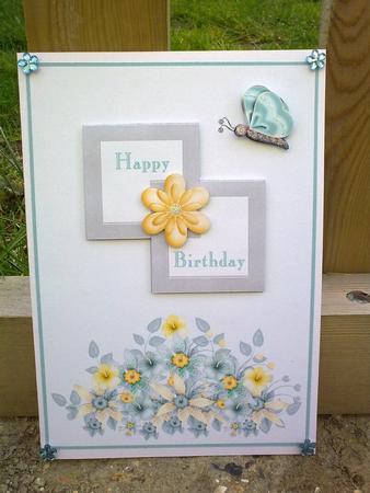 Green & Yellow Flowers Birthday by Hayley Griffiths