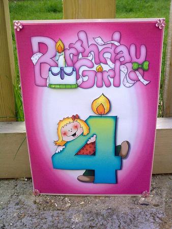 Girls 4th Birthday Quick Card by Hayley Griffiths