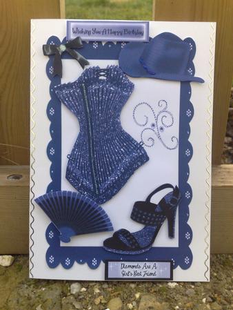 Purple Sequin Basque, with Hat & Fan by Hayley Griffiths